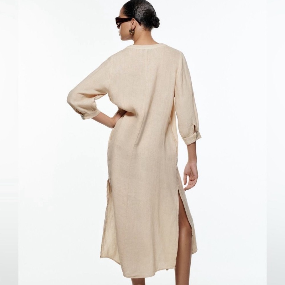 Zara Beige Midi Dress - Picture 2 of 7